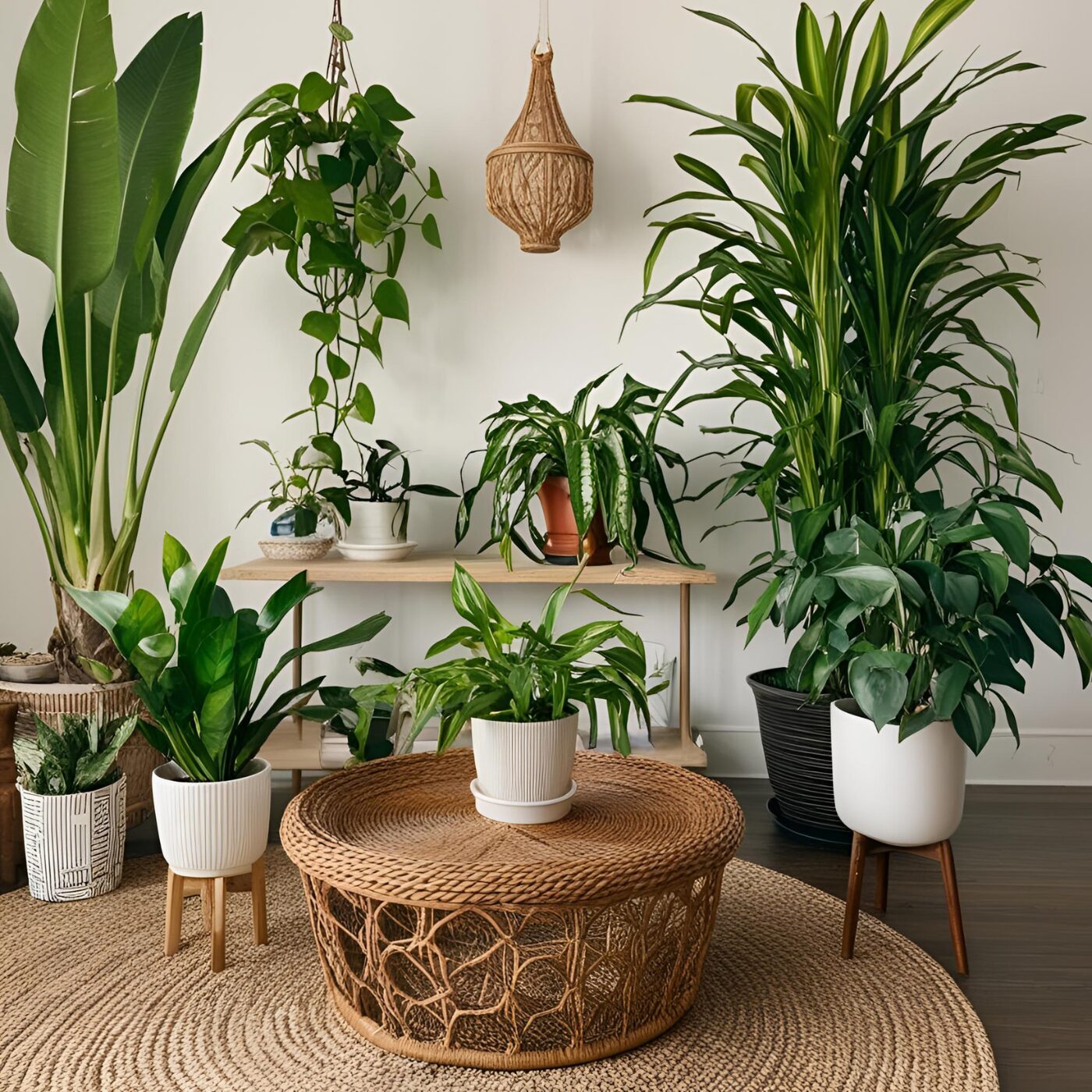 観葉植物とリビング