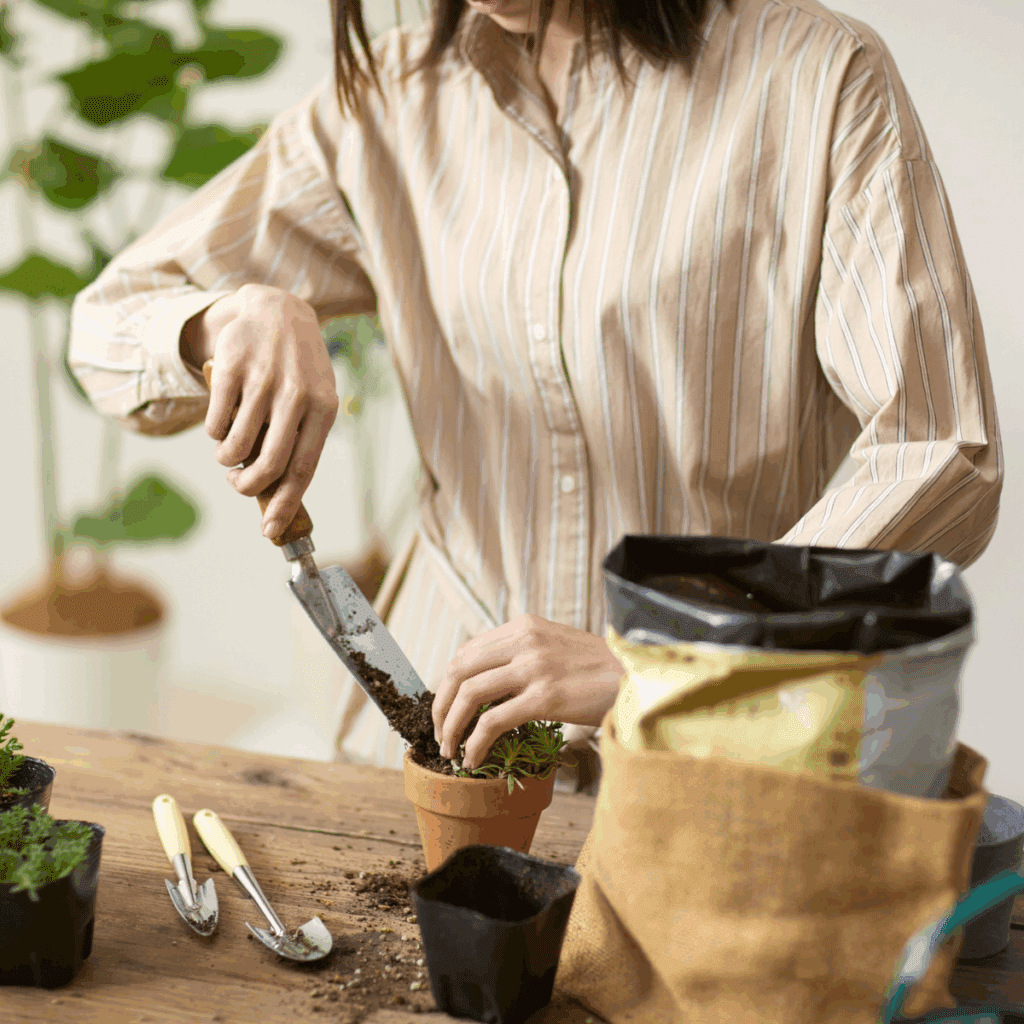 観葉植物の育成では、植え替えは健康な成長を維持するために欠かせない重要な作業です。
植物が鉢の中で根を張りすぎてしまうと(根詰まり)、水分や養分の吸収がスムーズにできなくなり、成長が鈍化してしまいます。